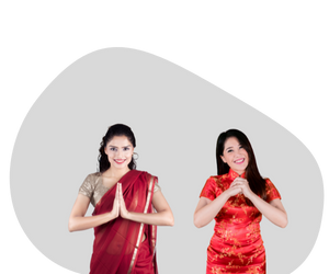 chinese and indian woman showing that sinosend works everywhere